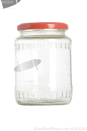 Image of empty jar with red lid