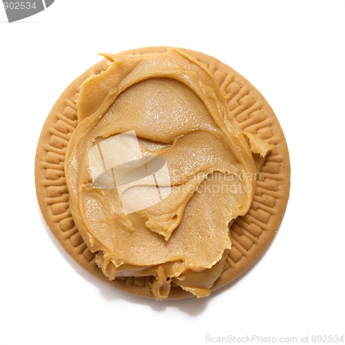 Image of peanut butter on biscuit