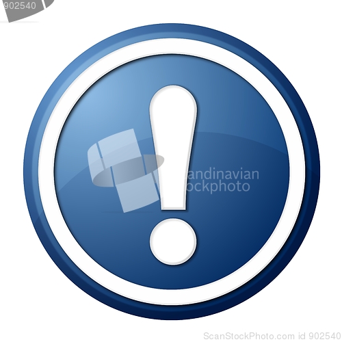 Image of blue exclamation point button