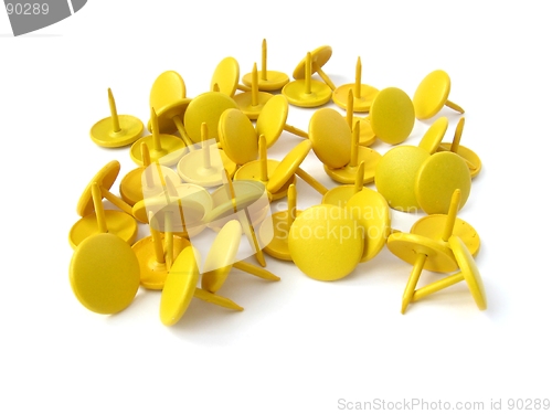Image of Yellow thumbtacks