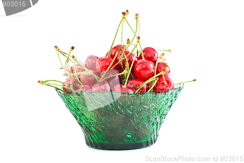 Image of Bowl filled with the red cherries