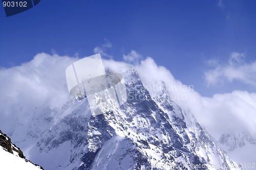 Image of Caucasus Mountains in cloud