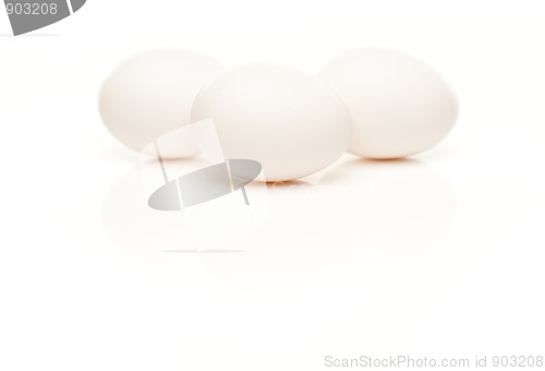 Image of Three Eggs on White Background