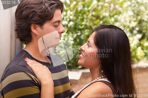 Image of Attractive Hispanic Couple Portrait Outdoors