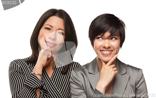 Image of Attractive Multiethnic Mother and Daughter Portrait