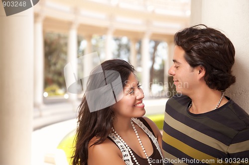 Image of Attractive Hispanic Couple Portrait Outdoors
