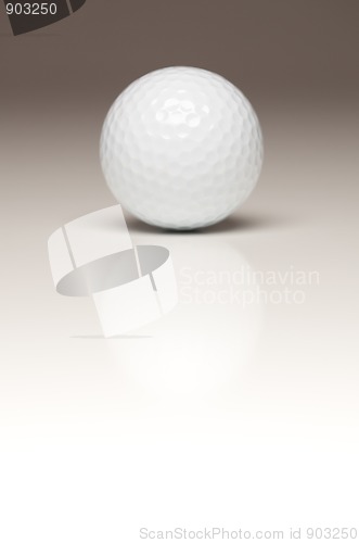 Image of Single White Golf Ball on Gradated Background