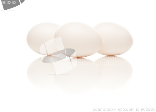 Image of Three Eggs on White Background