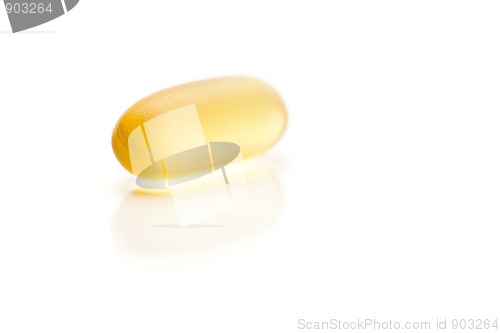 Image of Omega 3 Fish Oil Supplement Capsule on White