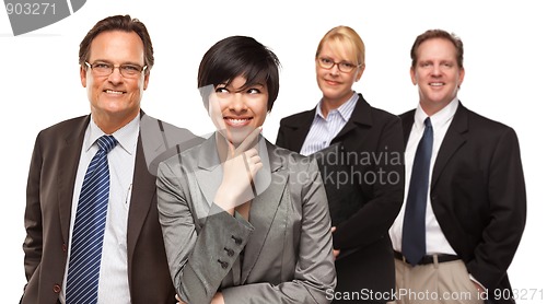 Image of Businessmen and Businesswomen on White