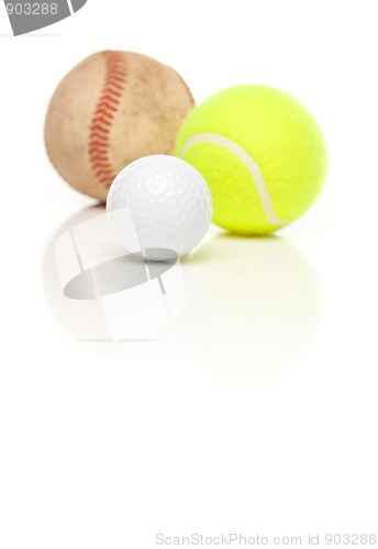 Image of Baseball, Tennis and Golf Ball on White