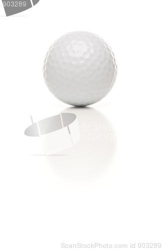 Image of Single White Golf Ball on White