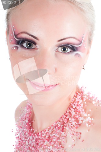 Image of Woman with face art