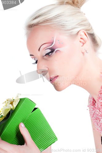 Image of Woman with face art
