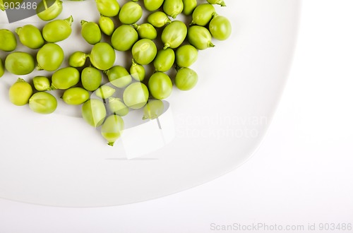 Image of Fresh green peas on plate