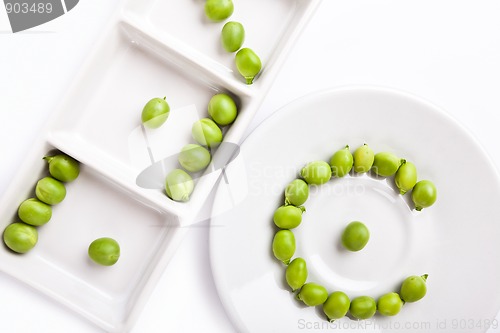 Image of Fresh green peas on plate