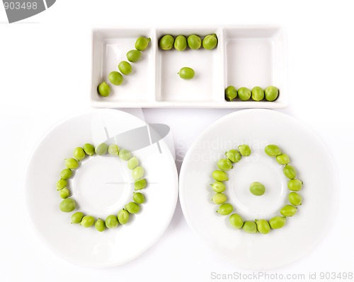 Image of Fresh green peas on plate