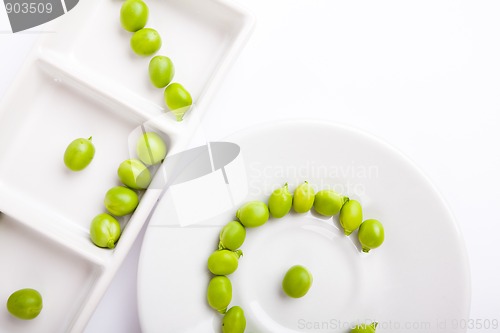 Image of Fresh green peas on plate