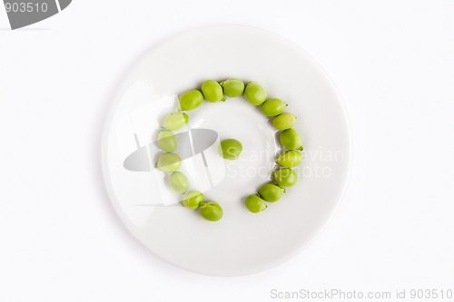 Image of Fresh green peas on plate