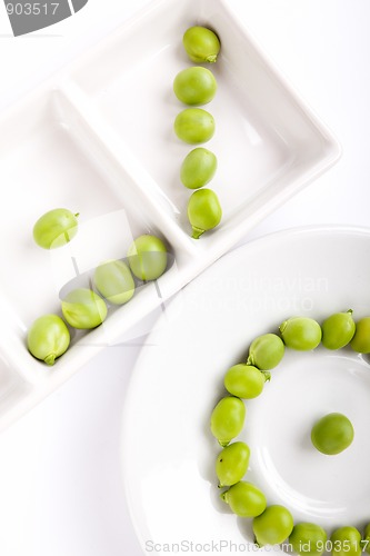 Image of Fresh green peas on plate