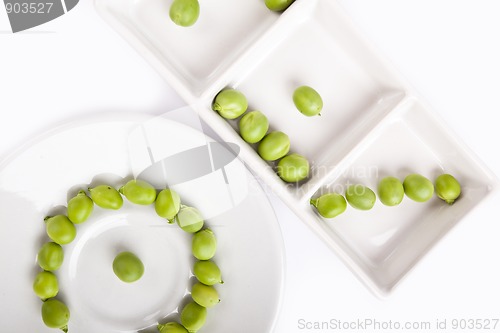 Image of Fresh green peas on plate