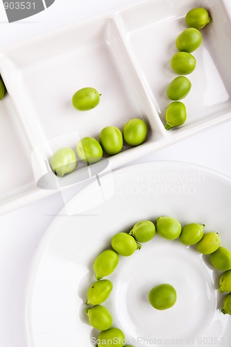 Image of Fresh green peas on plate