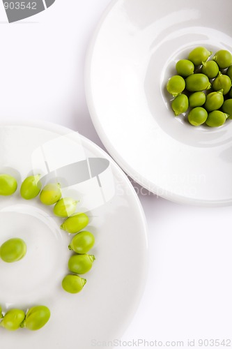 Image of Fresh green peas on plate