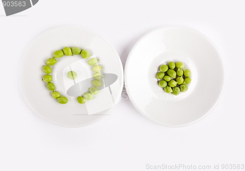 Image of Fresh green peas on plate