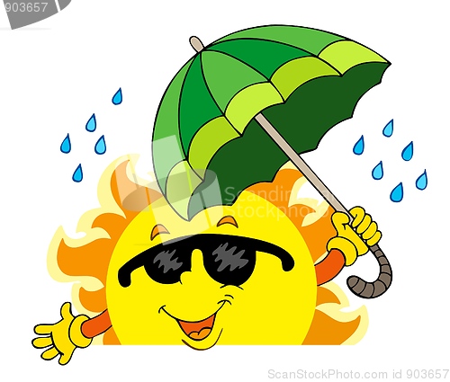 Image of Lurking Sun with big umbrella