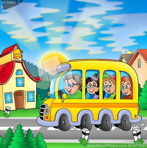 Image of School bus on road