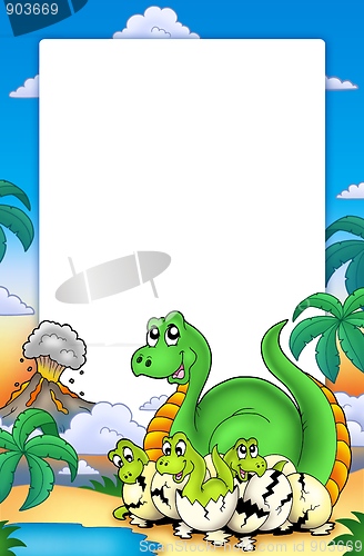 Image of Frame with little dinosaurs