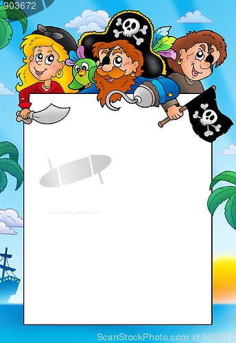 Image of Frame with three cartoon pirates