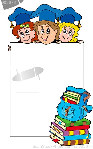 Image of Blank frame with graduating kids