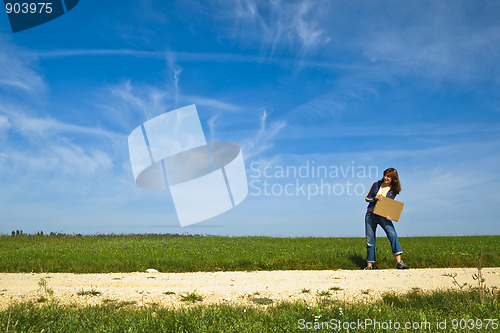 Image of Hitch hiking girl