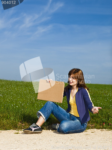 Image of Hitch hiking girl