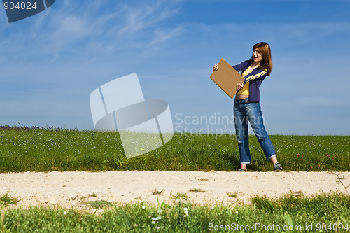 Image of Hitch hiking girl