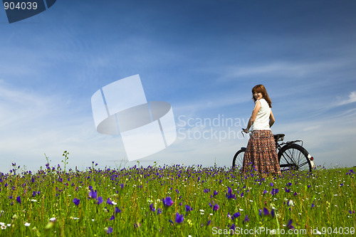 Image of Girl with a bicycle