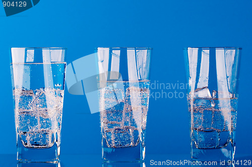 Image of three glasses with cold water