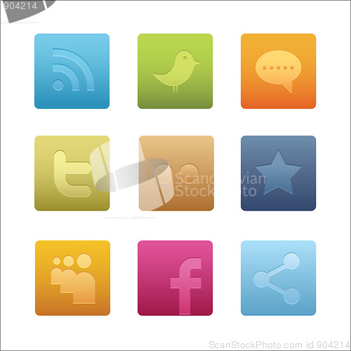 Image of Square Social Media Icons