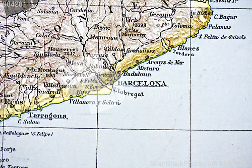 Image of Handmade ancient map of Spain