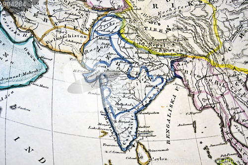 Image of Handmade ancient map of India