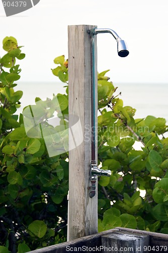 Image of outdoor shower at the beach