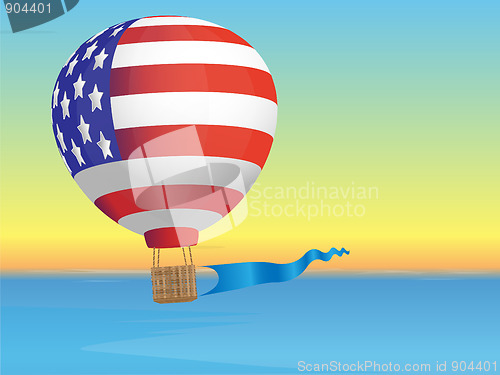 Image of Balloon and sea landscape