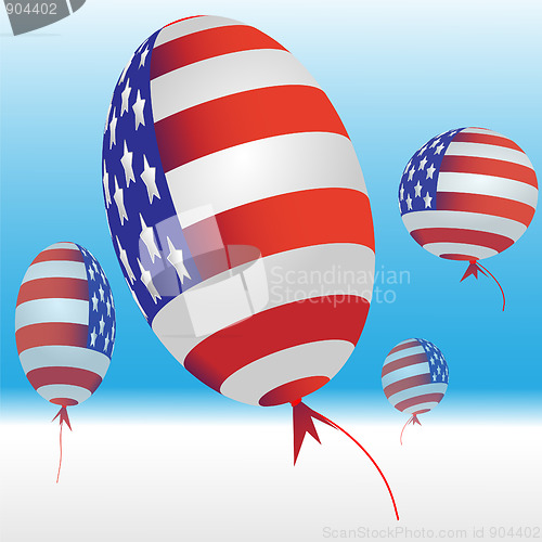 Image of Balloons and flag