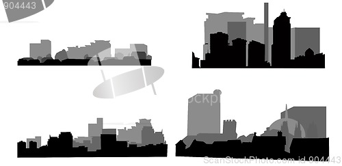 Image of Architectural icons collection, silhouettes