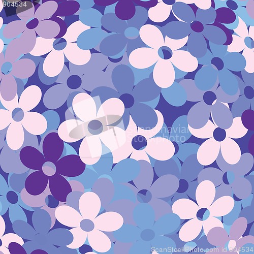 Image of Background with flowers in blue