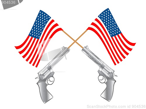 Image of USA FLAG AND GUNS