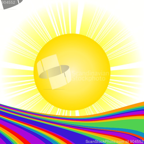 Image of Sun and rainbow