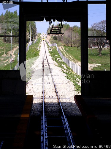 Image of train in the mountains