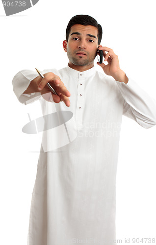 Image of Ethnic man communicating